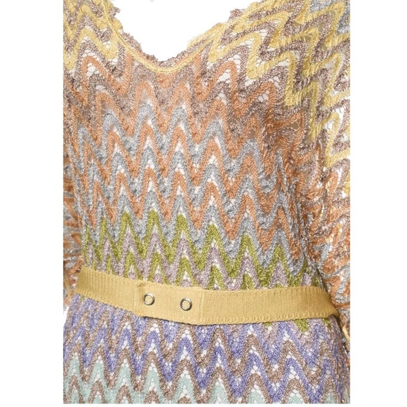 Missoni Orange Label Knit Zigzag Maxi Dress & Belt - Picture 4 of 4